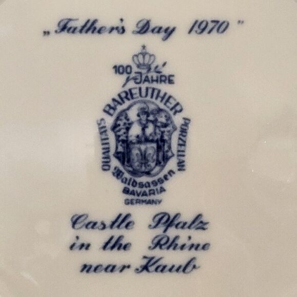 Bareuther 1970 Fathers Day Plate 100 Year Commemorative Vatertag Bavaria - Picture 6 of 7